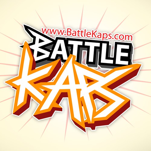 Board game design with the title 'Battle kaps needs a new logo'