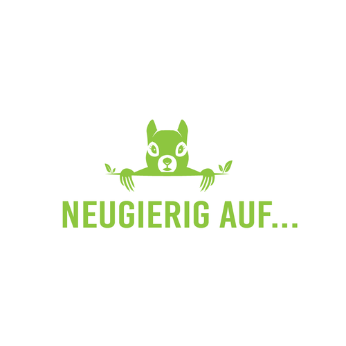 Curious logo with the title 'A Simple curious squirrel logo for 'neugierig auf'