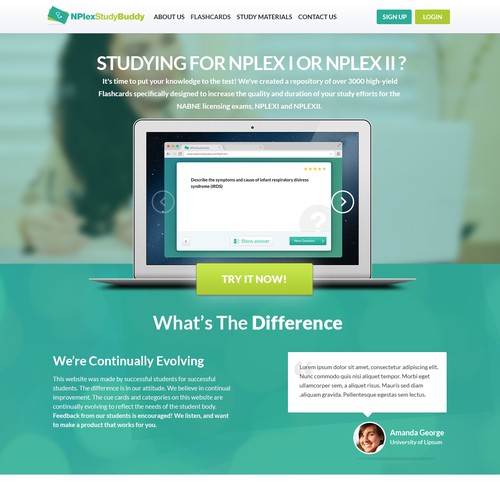 Study design with the title 'Naturopathic Doctor Flash Card and Multiple Choice Question Delivery System & Website'