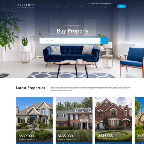 House website with the title 'Real Estate Startup'