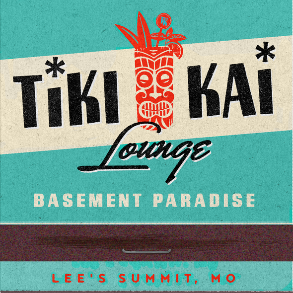 Tropical bar logo with the title 'Tiki Kai Lounge logo'