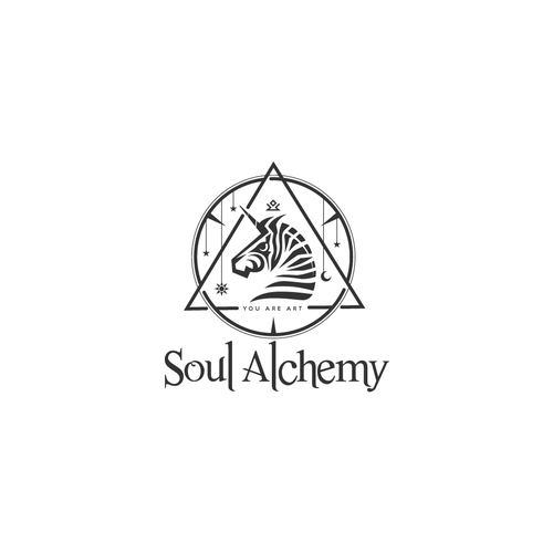 Sacred geometry logo with the title 'Soul Alchemy'