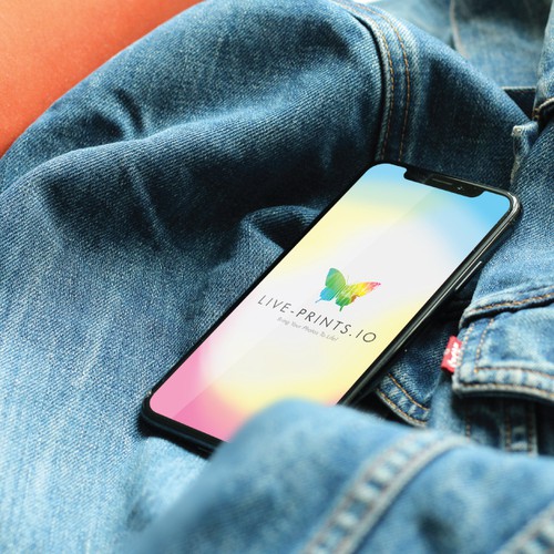 Butterfly brand with the title 'Logo for LIVE-PRINTS.IO -- Lenticular Print'