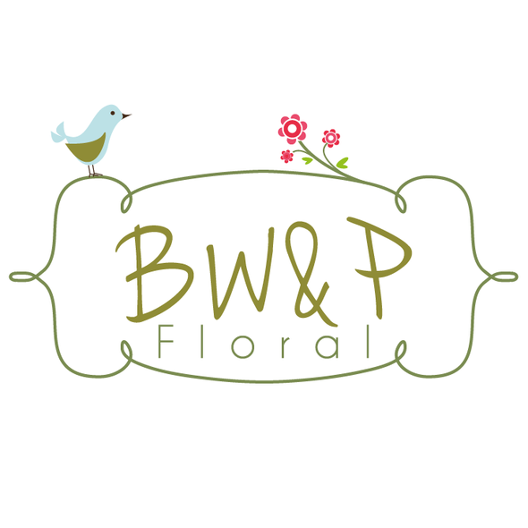 Border logo with the title 'cute bird - florist logo'