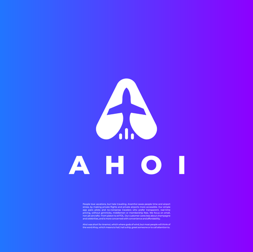 Travel agency logo with the title 'AHOI logo | Plane Logo | Travel logo | Passport logo | Apps logo | Icon Design'