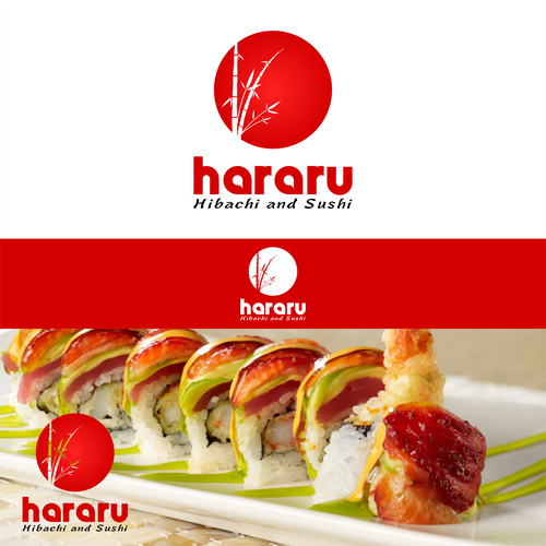 Sushi design with the title 'Hararu - Hibachi and Sushi '