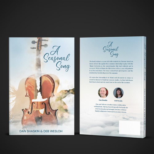 Romantic book cover with the title 'Book Cover for a romance & music novel'