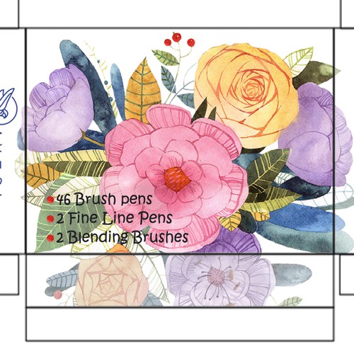 Watercolor packaging with the title 'Sell Art Watercolor products'