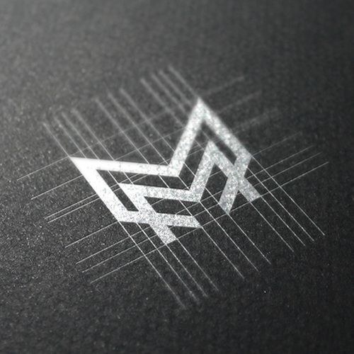 Grid design with the title 'Logo & business card for "MATIN"'