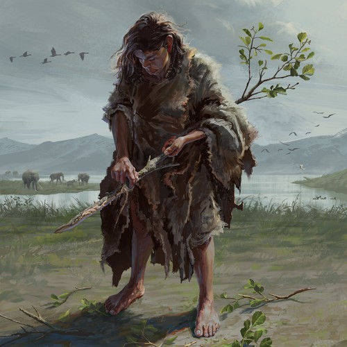 Women illustration with the title 'mujer paleolítica '