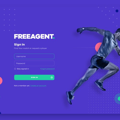 Bold website with the title 'Website for finding freeagent player'