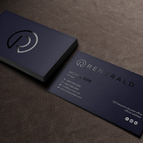 Embossed design with the title 'Sophisticated Business Cards'