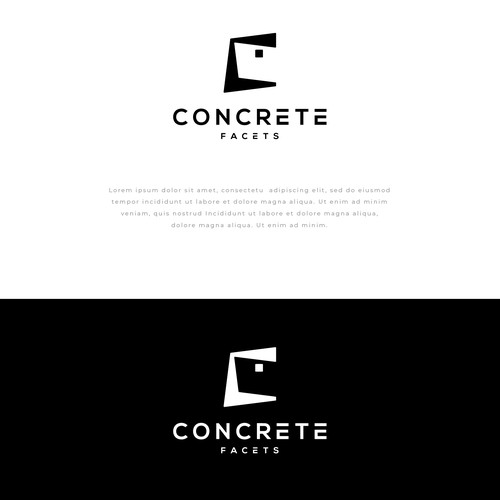 Concrete design with the title 'Concrete Facets'