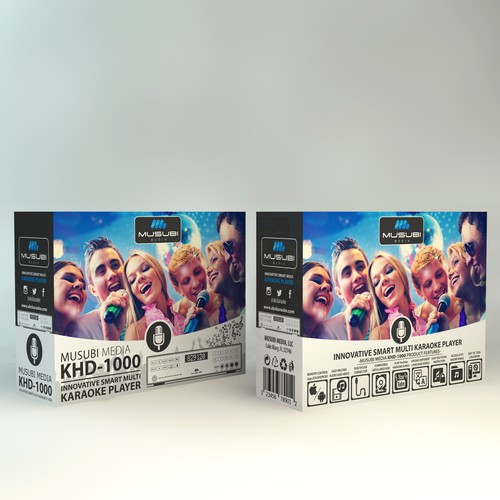 Device packaging with the title 'Say "YEA" To Design Box Of Karaoke Device.'