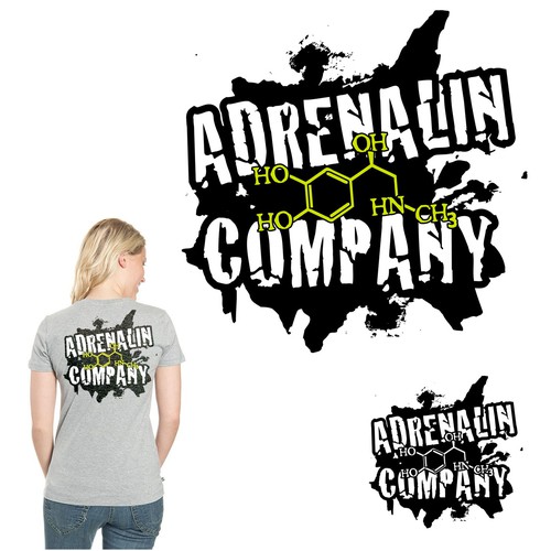Brush design with the title 'Logo mit Adrenalin'