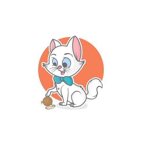 Cute cat logo with the title 'Cat design'