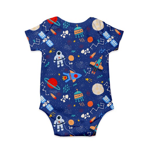 Moon artwork with the title 'Space baby pattern'