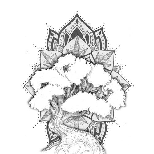Tree of life design with the title 'Tattoo design'