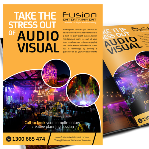 Magazine ad design with the title 'Event AV Company Print Magazine Ad'