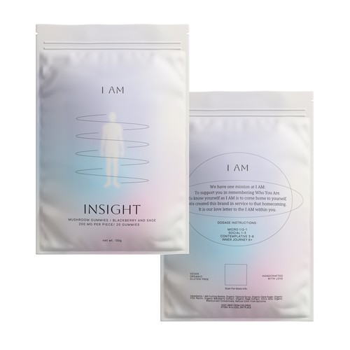 Ethereal design with the title 'I AM - natural medicine'