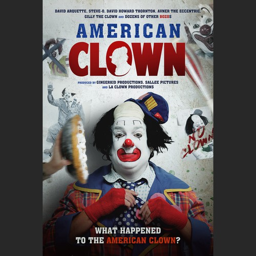 Cinema design with the title 'American Clown | Documentary Film Poster'