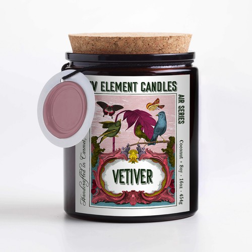 Air design with the title 'Four element candle label design'