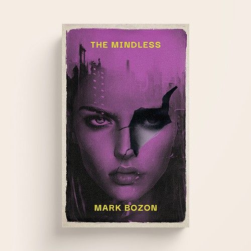 Science-fiction book cover with the title 'A cover for a dystopian sci-fi novel'