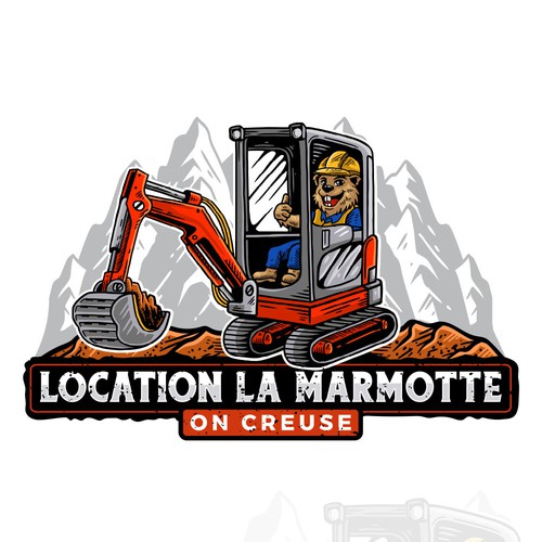Shovel design with the title 'Location La Marmotte '