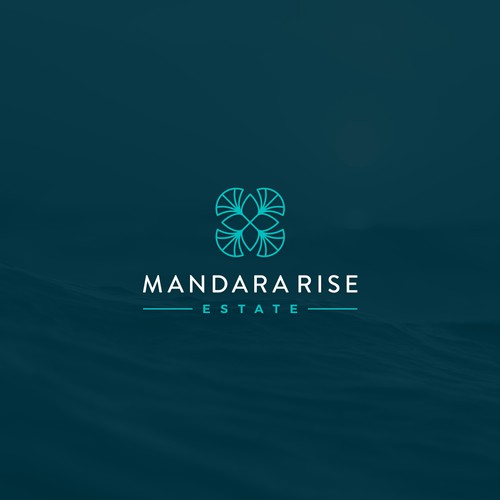 Beach logo with the title 'Tropical inspired logo for Mandara Rise Estate'
