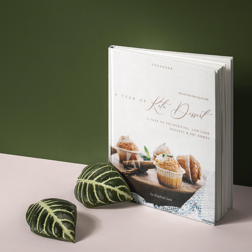 Photography book cover with the title 'a year of keto dessert'