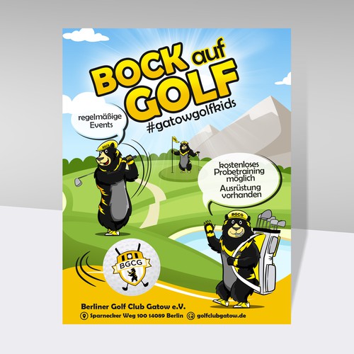 Golf design with the title 'Fresh &Catchy Golf Junior Poster'