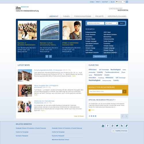 HTML5 website with the title 'Home Page - IFM Mannheim - Germany'