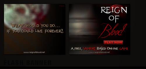 Vampire design with the title 'Vampire Themed Web Advertising Banners '
