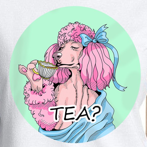 Dog t-shirt with the title 'Tea dog'