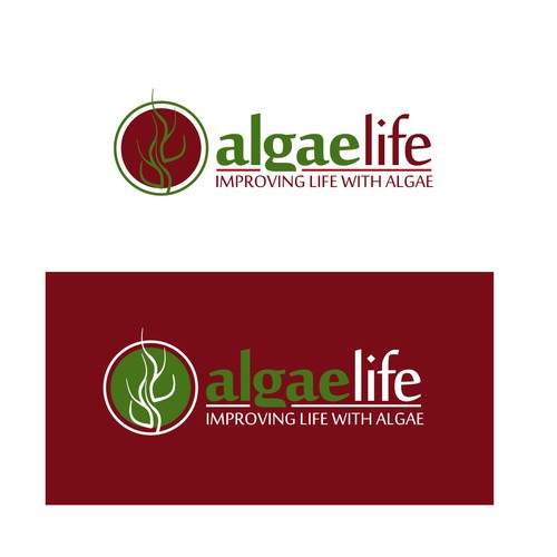 Modern rustic logo with the title 'ALGAE'