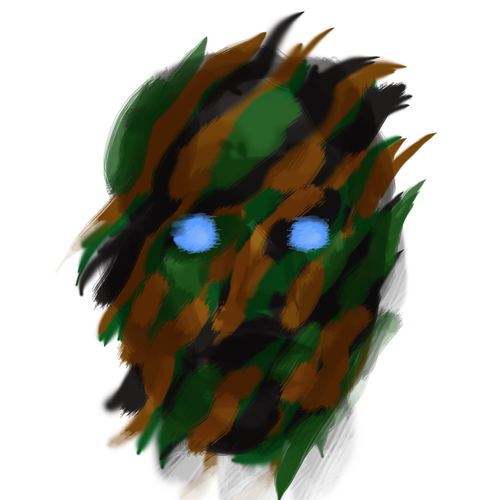 Face illustration with the title 'Create an artistic image of face in camouflage'