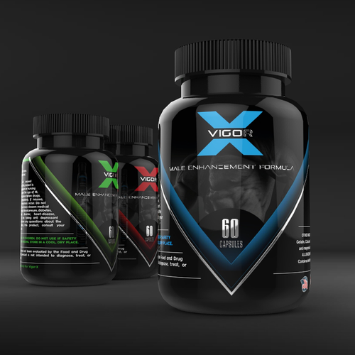 Supplement label with the title 'Winning Design for a workout supplement'