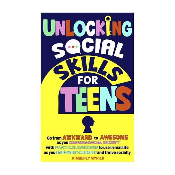Colorful book cover with the title 'Bright and modern cover for teens'