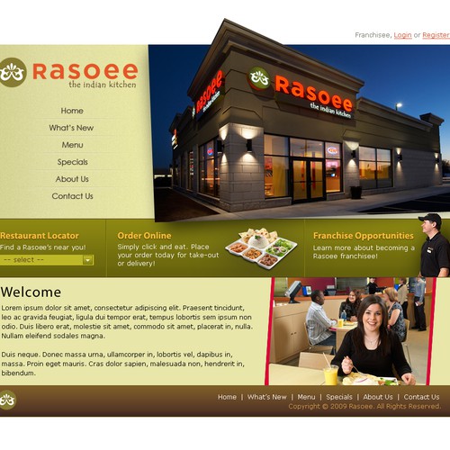 Service website with the title 'Rasoee Restaurant Website'