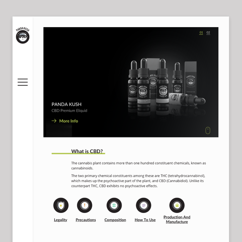 Navigation design with the title 'Website concept'