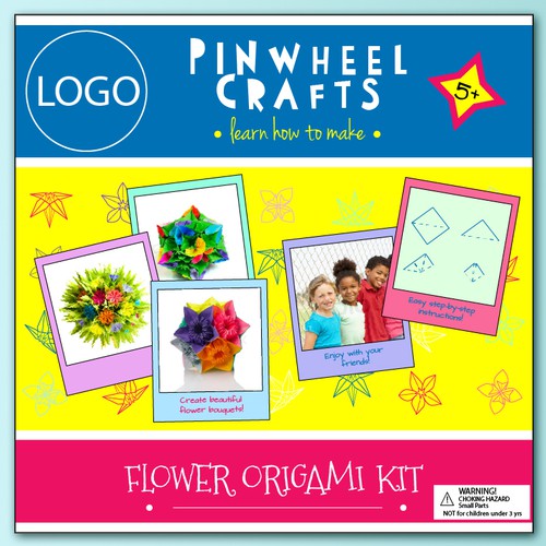 Game packaging with the title 'Packaging design for origami kit'