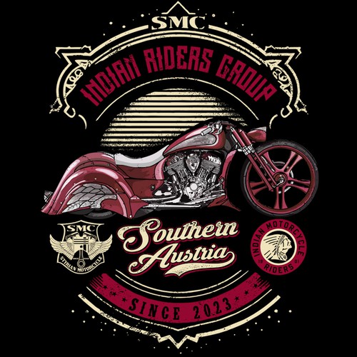 Biker design with the title 'Indian Riders Group '