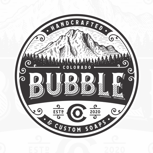 Handcrafted design with the title 'Bubble Co.'