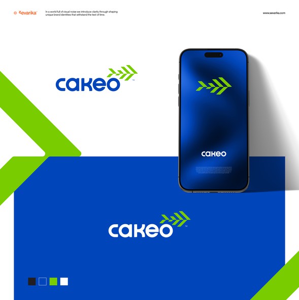 Soccer design with the title 'Cakeo logo and brand guidelines'