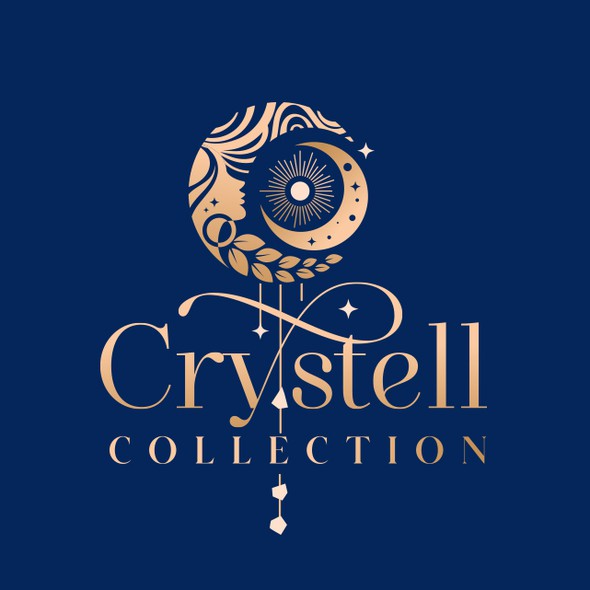 Crescent design with the title 'Crystell Collection Logo'