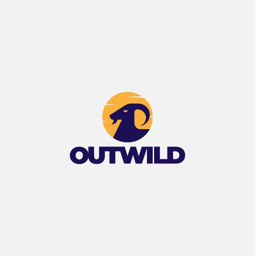 Hiking logo with the title 'Flat goat logo design'