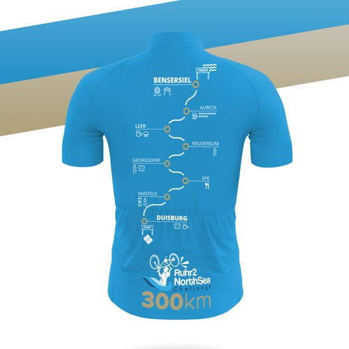 Bike t-shirt with the title 'Back jersey design for Ruhr2North Sea'
