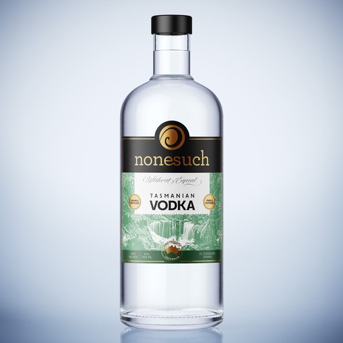 Vodka design with the title 'Nonesuch Vodka'