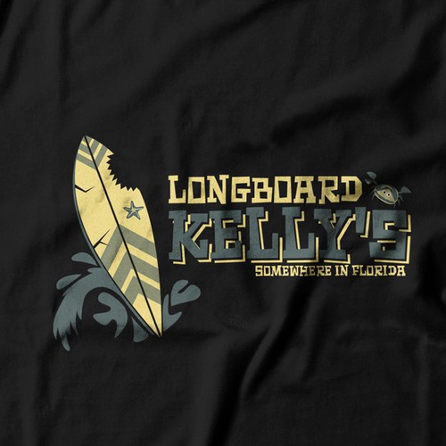 Longboard logo with the title 'Fictional Florida bar needs a laid back logo'