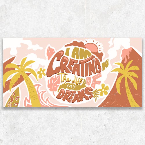 Wallpaper design with the title 'Handmade Typography'